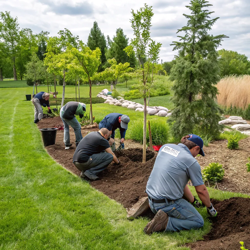 Team of LORVENITHOS during an eco-friendly garden project